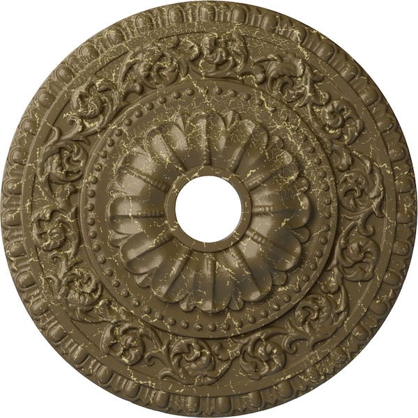 Ekena Millwork Vaduz Medallion (Canopies up to 3 1/2"), 23 1/2"OD x 3 1/2"ID x 2 1/8"P, Mississippi Mud Crackle CM23VAMMC - main